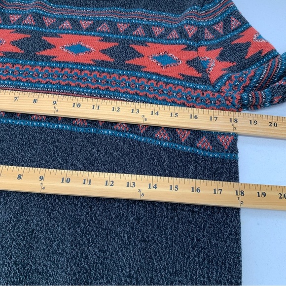 Urban Pipeline Grandpa Sweater  Crew Neck Gray Southwest Print Long Sleeve Retro - Picture 9 of 10